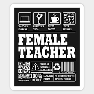 Female Teacher Sticker